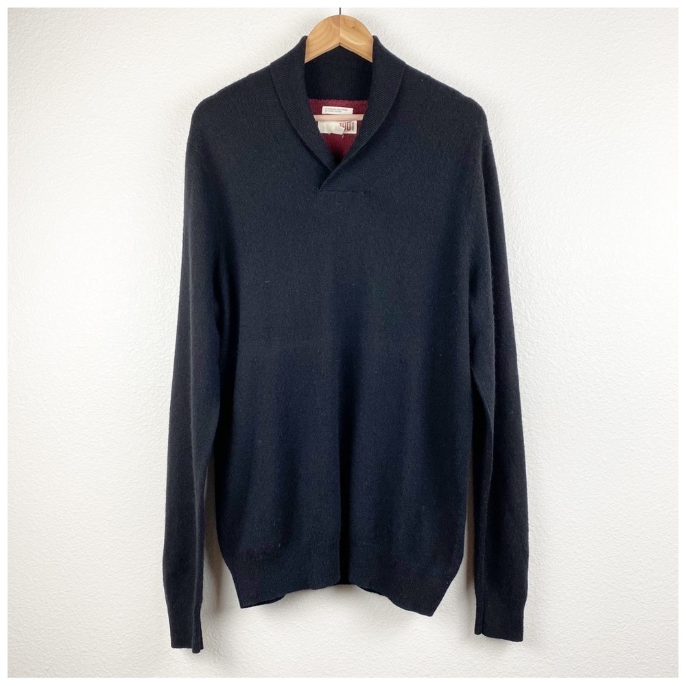 1901 Black Wool Cashmere Blend Sweater‎ Size Large